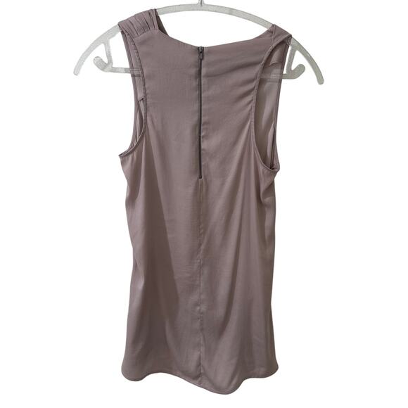 Helmut Lang Draped Cowl Neck Sleeveless Satin Tunic Top Taupe Elegant Fluid, S - Picture 8 of 8